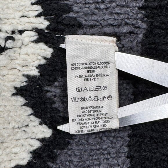 Free People Cozy Cabin CardiganSweater Sz S Black White Oversized Nordic - Picture 6 of 13